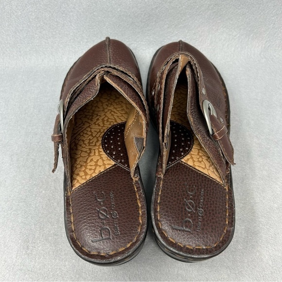 BOC Brown Leather Clogs Mules Euc cute Career Casual 9 stud buckle - Picture 9 of 12